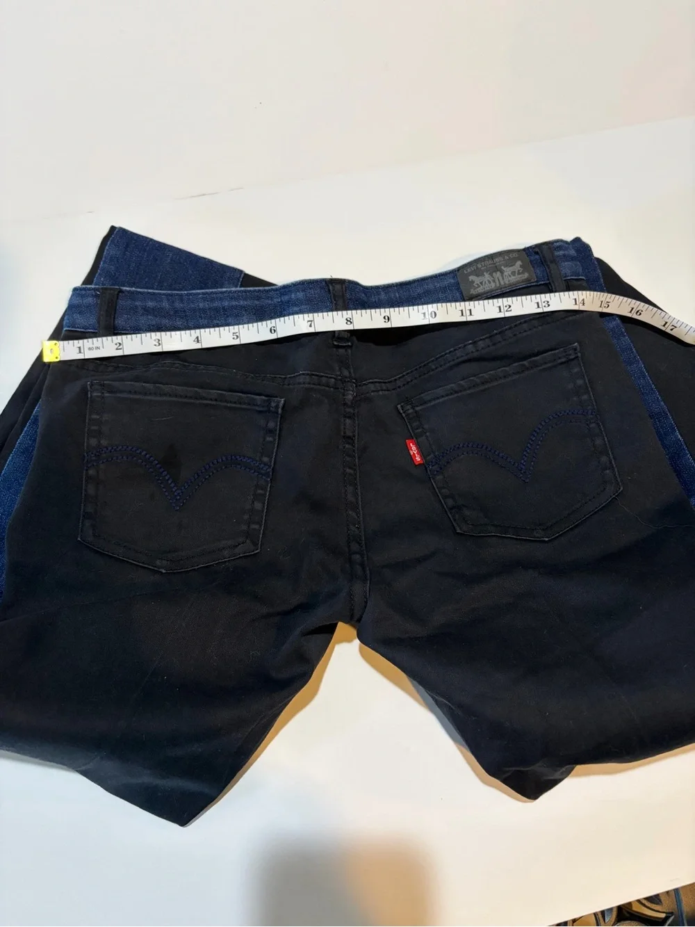 Levi’s Denim Leggings Girls 16 Reg Blue Black Tuxedo Stripe Skinny Jeans